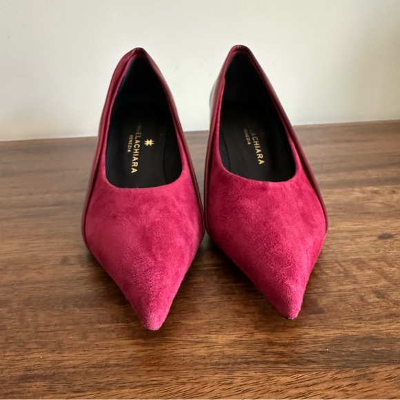 NWOT. AngelaChiara Venezia Women's Pink Suede Heels. Size 6 - Picture 8 of 11